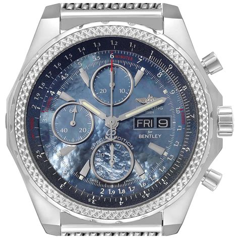 breitling bentley gt stainless steel blue black dial a13362|breitling bentley for sale.